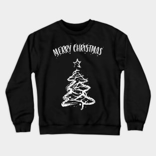 Merry Christmas Tree Sketch Crewneck Sweatshirt